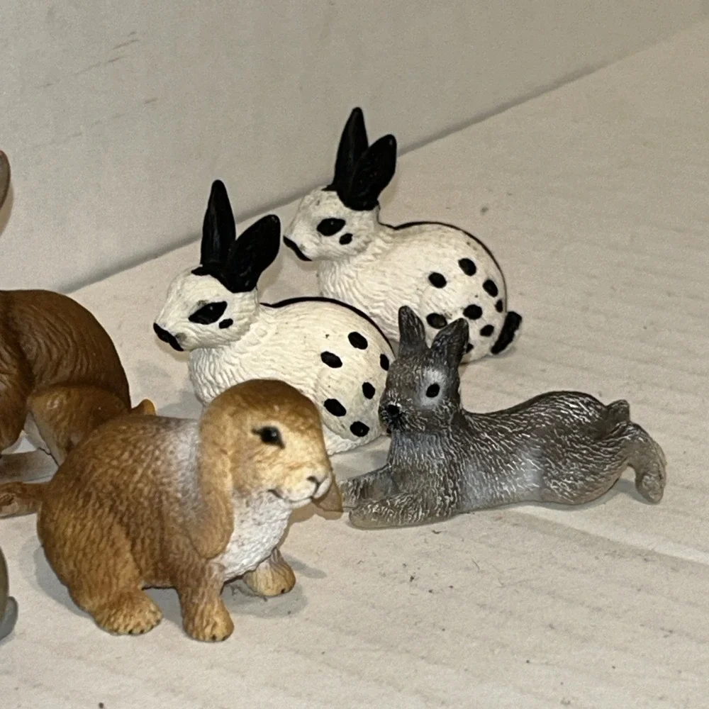 Schleich Germany Bunny Rabbit Hare Lot 2000s Rare Retired Farm Animal‎ Lot E3